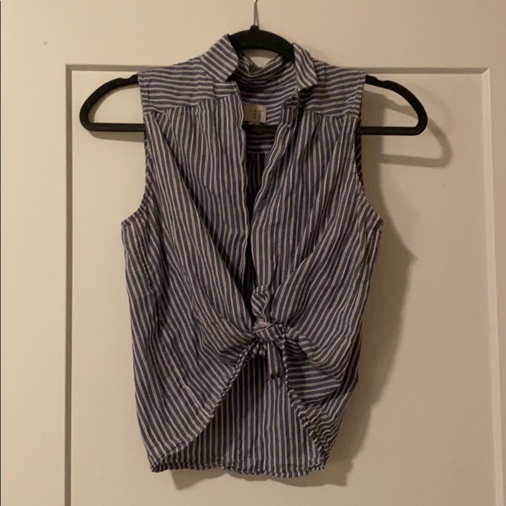 Blue striped vintage button up